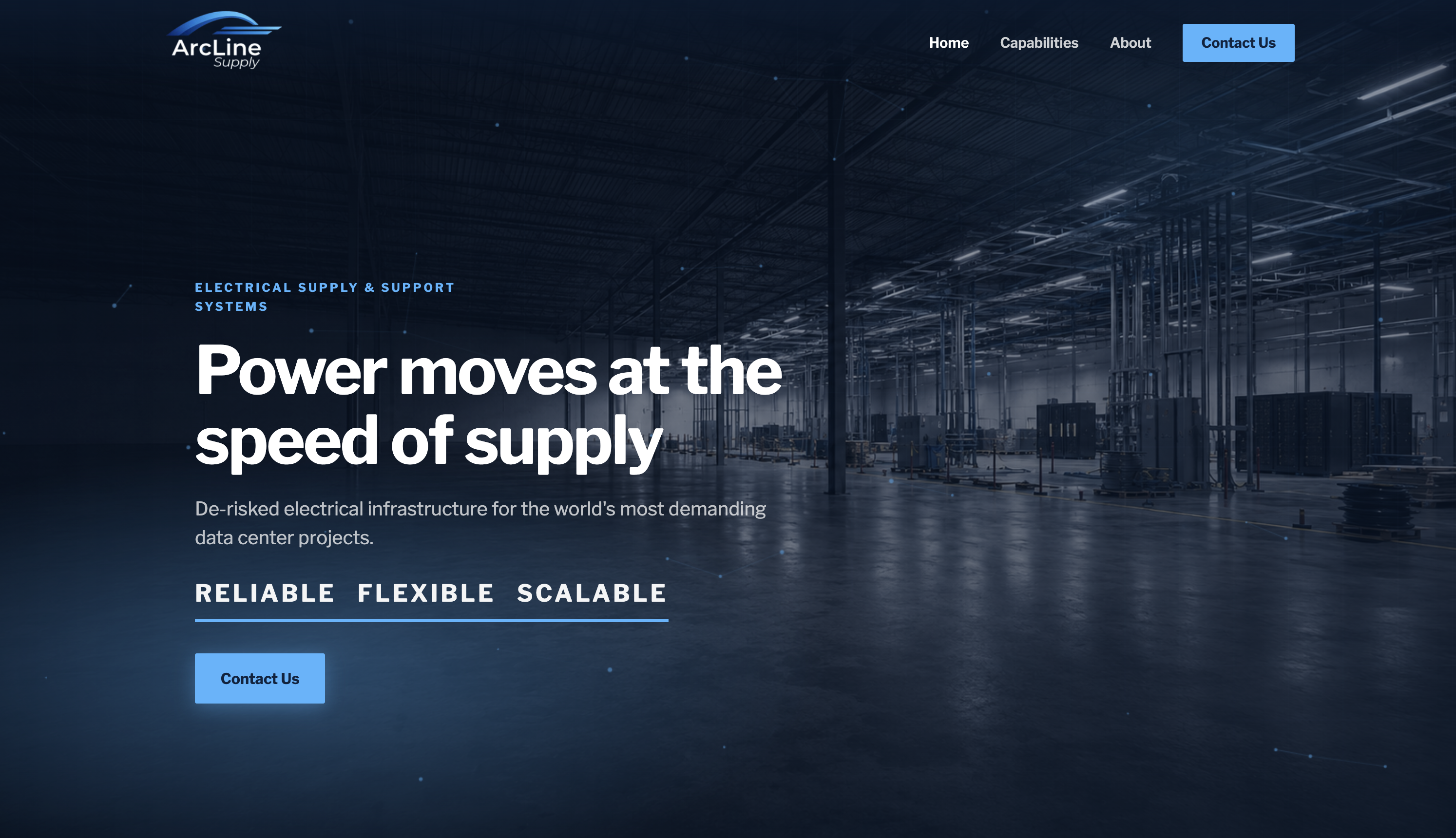 ArcLine Supply website homepage